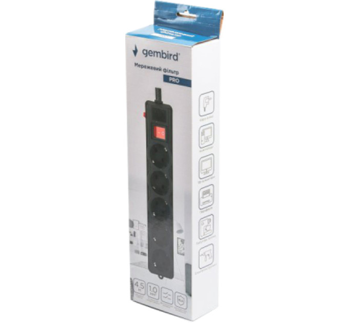 Gembird Мережевий фільтр живлення Gembird SPG5-G-15B-PRO