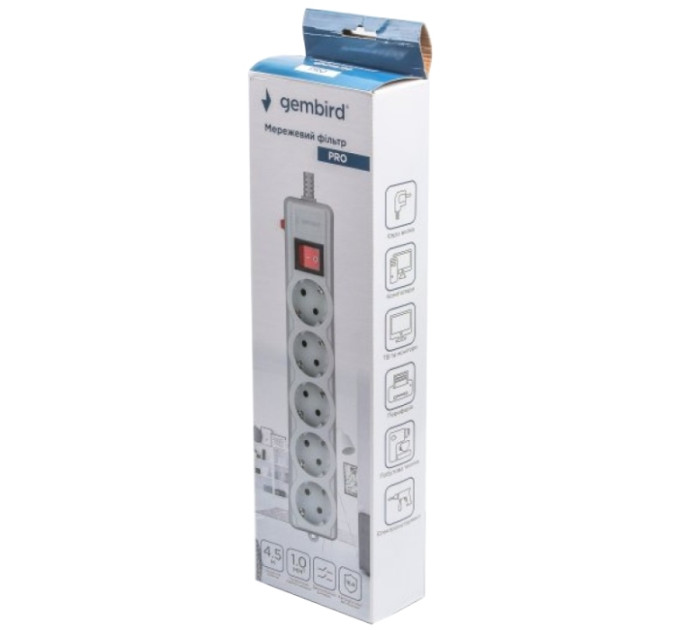 Gembird Мережевий фільтр живлення Gembird SPG5-G-15G-PRO