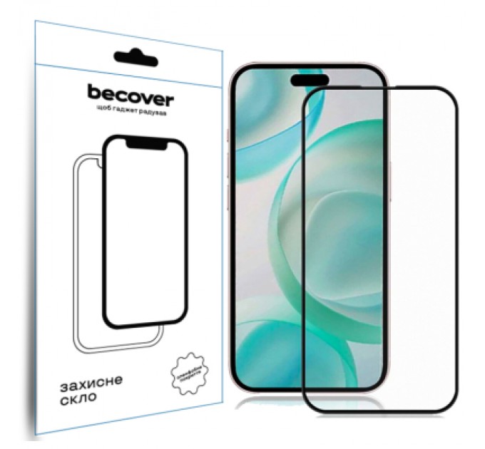 BeCover Скло захисне BeCover Apple iPhone 16 Pro Black (712124)