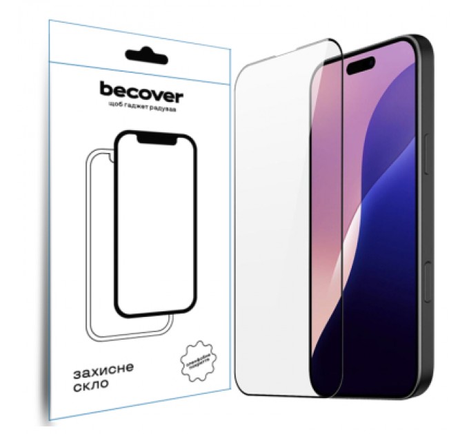 BeCover Скло захисне BeCover Apple iPhone 16 Pro Max Black (712125)