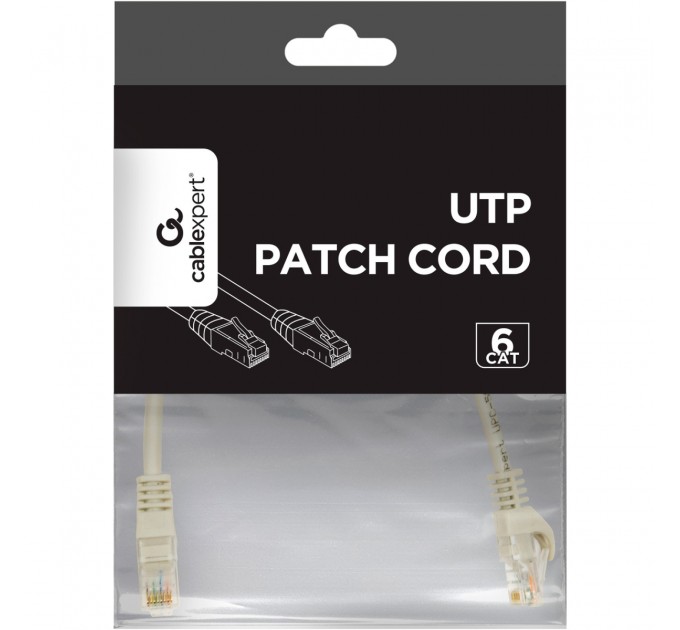 Cablexpert Патч-корд UTP Cablexpert (PP6U-CU-0.25M) Cat.6, литий, 50u" штекер із засувкою, 0.25 м, сірий