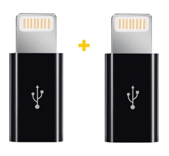 XoKo Перехідник MicroUSB to Lightning AC-030 2 pcs XoKo (XK-AC030-BK2)
