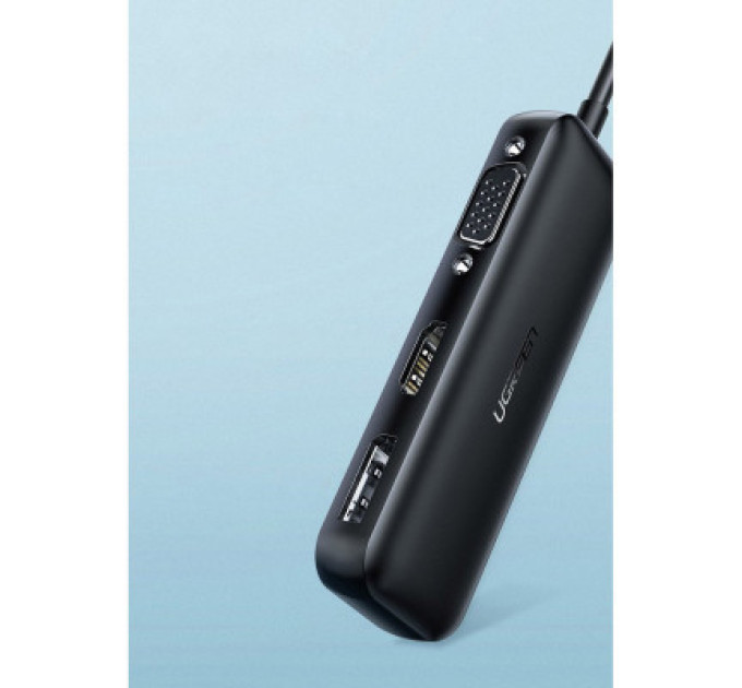 Ugreen Перехідник USB2.0 Type-C to VGA V1.2/HDMI V2.0b/DP V1.2a CM260 black Ugreen (60568)