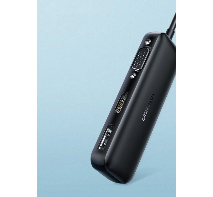 Ugreen Перехідник USB2.0 Type-C to VGA V1.2/HDMI V2.0b/DP V1.2a CM260 black Ugreen (60568)