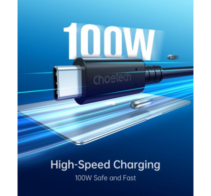 Choetech Дата кабель USB-C to USB-C 0.8m USB4 40Gbps PD 100W 8K60Hz Choetech (XCC-1028-BK)