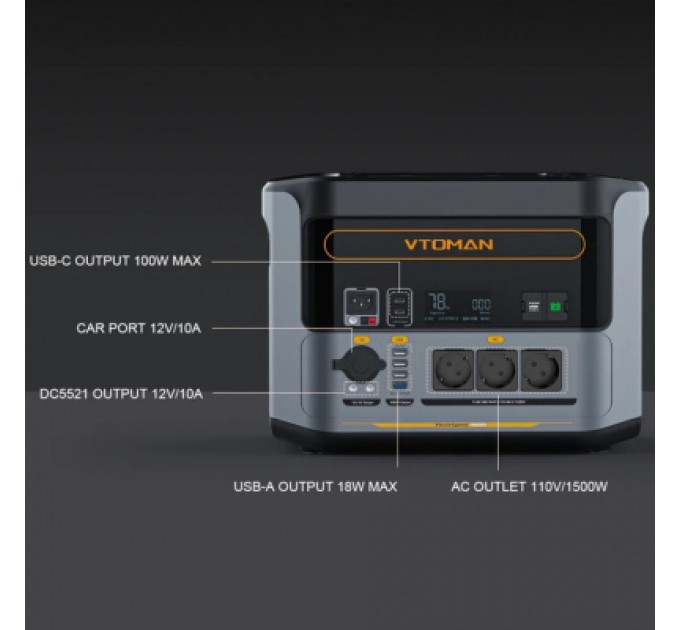 Vtoman Зарядна станція Vtoman FlashSpeed 1500 PB-58 1500W 1548Wh (FlashSpeed 1500)