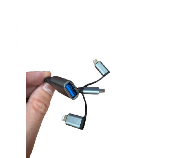 XoKo Дата кабель OTG USB 3.0 AF to USB-C + Micro 5P + Lightning 0.11m 60W XoKo (XK-AC-155)