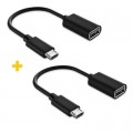 XoKo Дата кабель OTG USB 2.0 AF to Micro 5P 0.11m 2PCS black XoKo (XK-AC130-BK2)