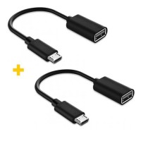 Дата кабель OTG USB 2.0 AF to Micro 5P 0.11m 2PCS black XoKo (XK-AC130-BK2)