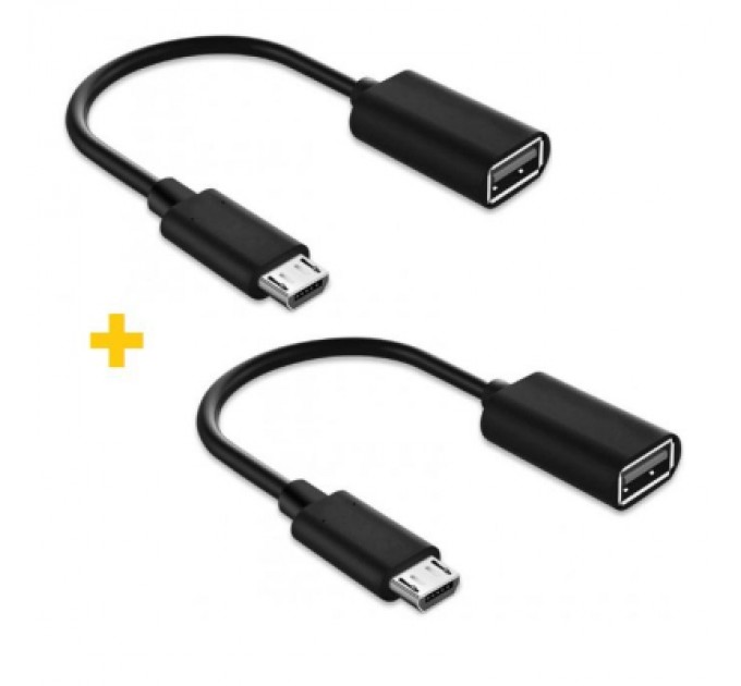 XoKo Дата кабель OTG USB 2.0 AF to Micro 5P 0.11m 2PCS black XoKo (XK-AC130-BK2)
