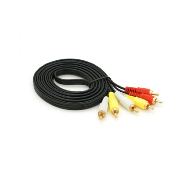 Voltronic Кабель мультимедійний 3xRCA M to 3xRCA M 3.0m black Voltronic (YT-3хRCA(M)/3хRCA(M)-3.0G)