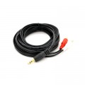 Voltronic Кабель мультимедійний 3.5mm M to 2xRCA M 5.0m black Voltronic (YT-3.5(M)/2хRCA(M)-5.0Cu)