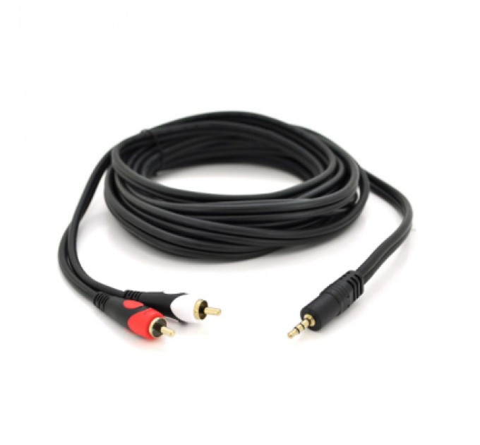 Voltronic Кабель мультимедійний 3.5mm M to 2xRCA M 5.0m black Voltronic (YT-3.5(M)/2хRCA(M)-5.0PCu)