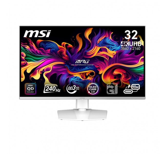 MSI Монітор MSI 31.5" MPG 321URXW QD-OLED White 240Hz