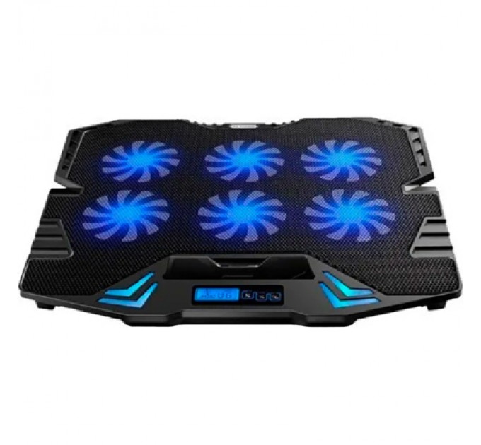 IceCoorel Підставка до ноутбука IceCoorel 10-17", 6*70mm 1800 RPM, 2*USB, + LCD, 365*297*30mm, Black (K8)