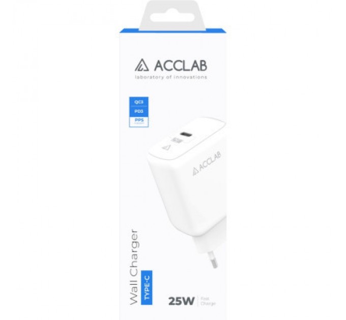 ACCLAB Зарядний пристрій ACCLAB AL-TC125 1хType-C 5В/3A/25W QC/PD3.0 (1283126538841)
