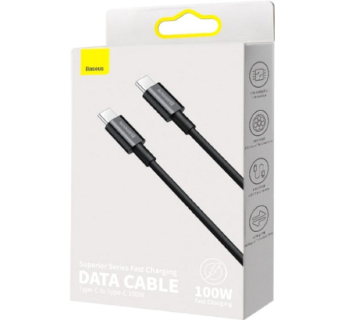 Baseus Дата кабель USB-C to USB-C 1.0m 5A Black Baseus (CATYS-B01)