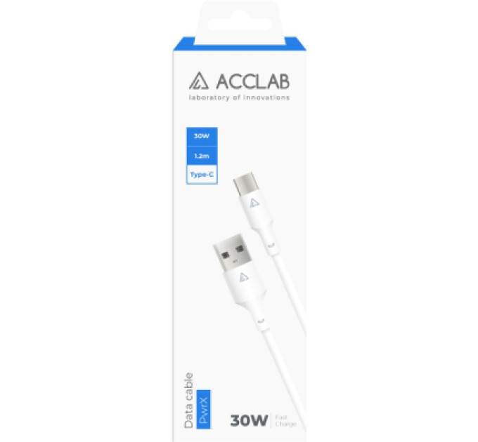 ACCLAB Дата кабель USB 2.0 AM to Type-C 1.2m PwrX 30W ACCLAB (1283126559532)