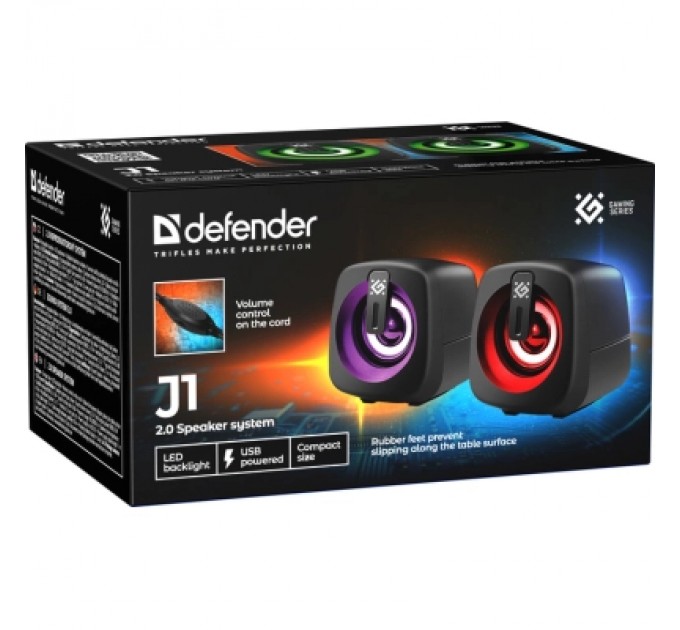 Defender Акустична система Defender J1 LED USB Black (65961)