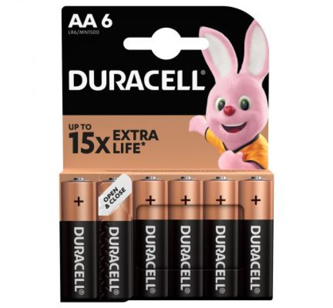 Duracell Батарейка Duracell AA лужні 6 шт. в упаковці (5007757)