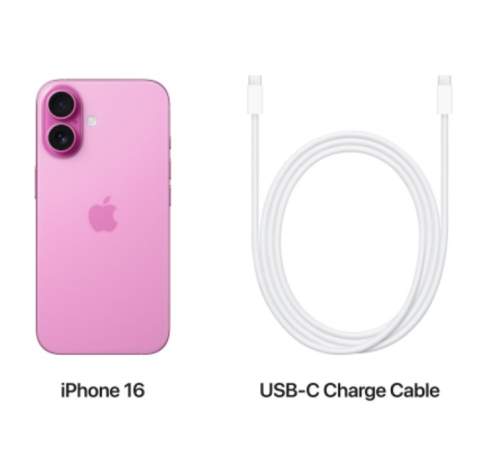 Apple Мобільний телефон Apple iPhone 16 128GB Pink (MYEA3)