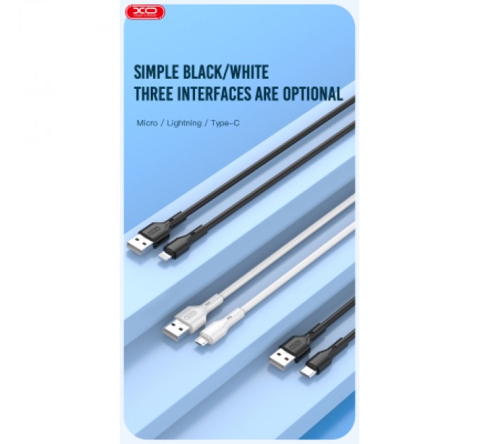 XO Дата кабель USB 2.0 AM to Lightning 1.0m Rock XO (NB230_L_White)