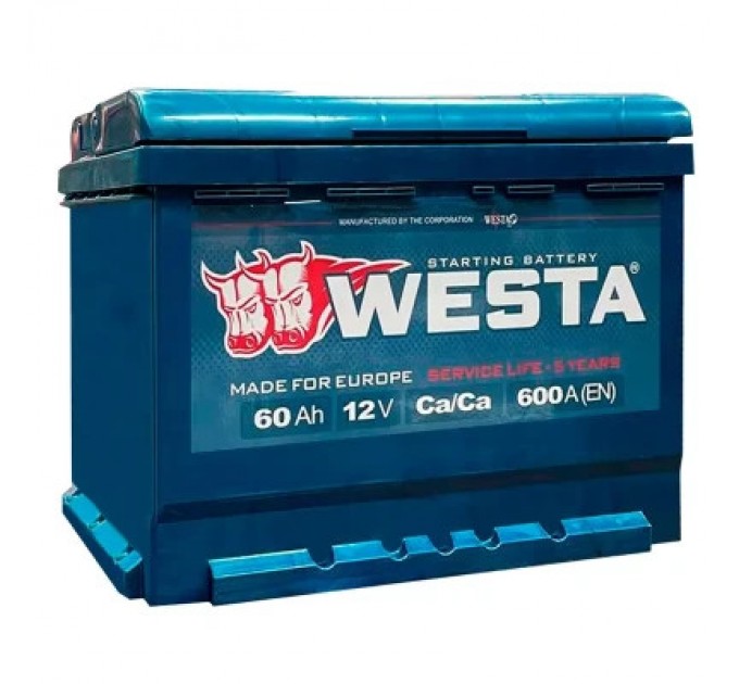 Westa Акумулятор автомобільний Westa 6CT-60 А (0) А 600A