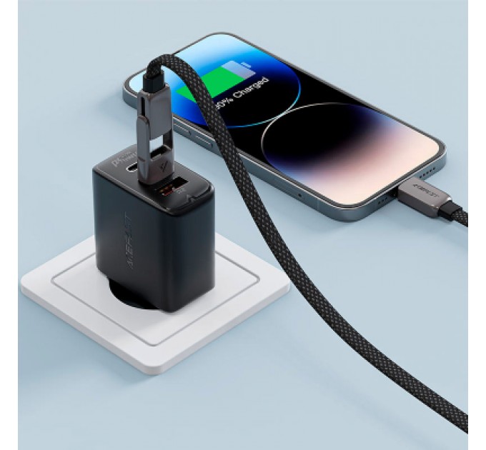 Acefast Дата кабель USB-C to USB-C/A 1.2m 3.0A zink alloy C13-04 Black Acefast (6974316282334)