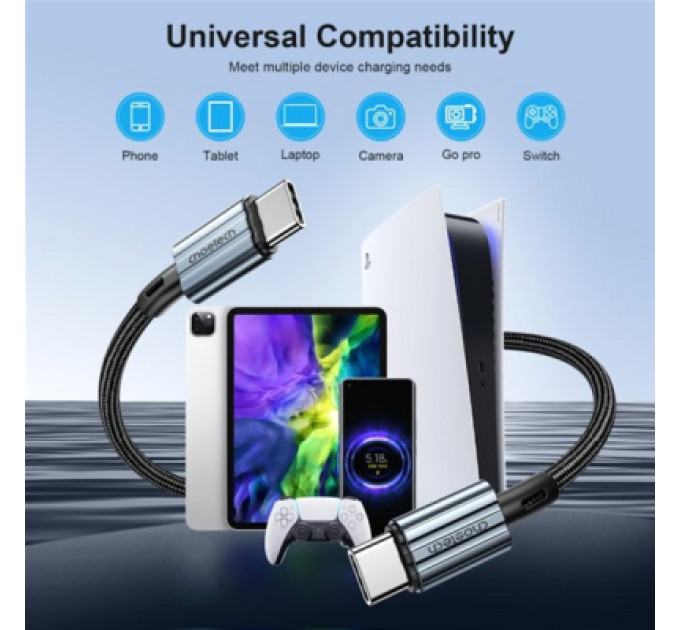 Choetech Дата кабель USB-C to USB-C 1.2m USB 2.0 60W Choetech (XCC-1014-BK)