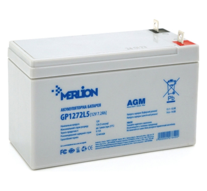 Merlion Батарея до ДБЖ Merlion GP1272L5 12V-7.2Ah (GP1272L5)