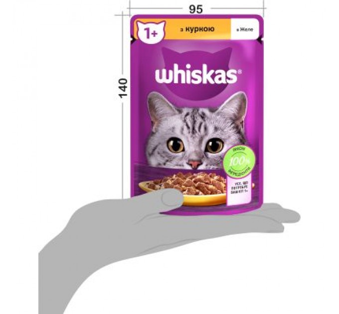 Whiskas Вологий корм для кішок Whiskas Курка в желе 85 г (5900951302138)