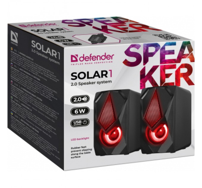 Defender Акустична система Defender Solar 1 Black (65401)
