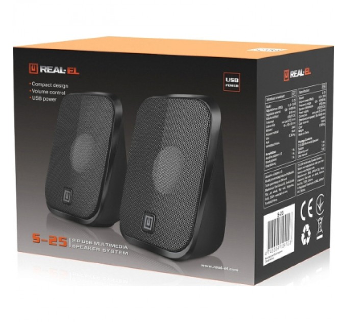 REAL-EL Акустична система REAL-EL S-25 USB Black (EL121100022)
