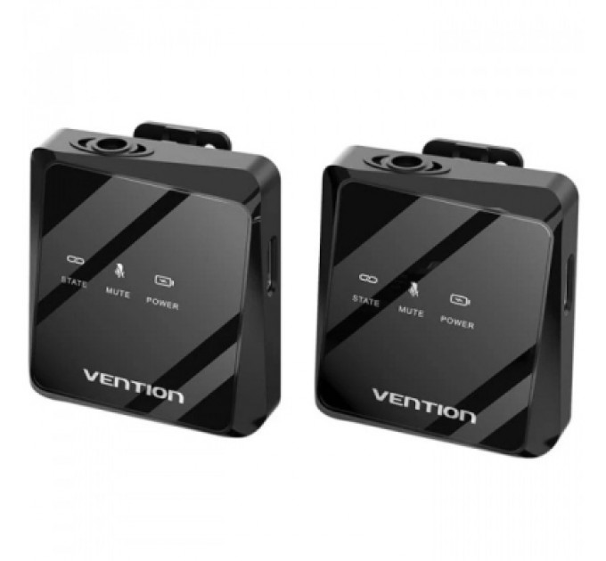 Vention Мікрофон Vention USB-C 2-Pack Wireless Lavalier Black (NCBB0)