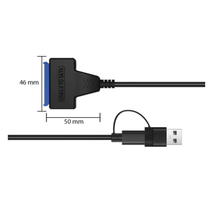 Dynamode Адаптер USB3.0 Type-A/C HDD 2,5" SATA II/III / SSD Dynamode (DM-AD-SATA-U3)