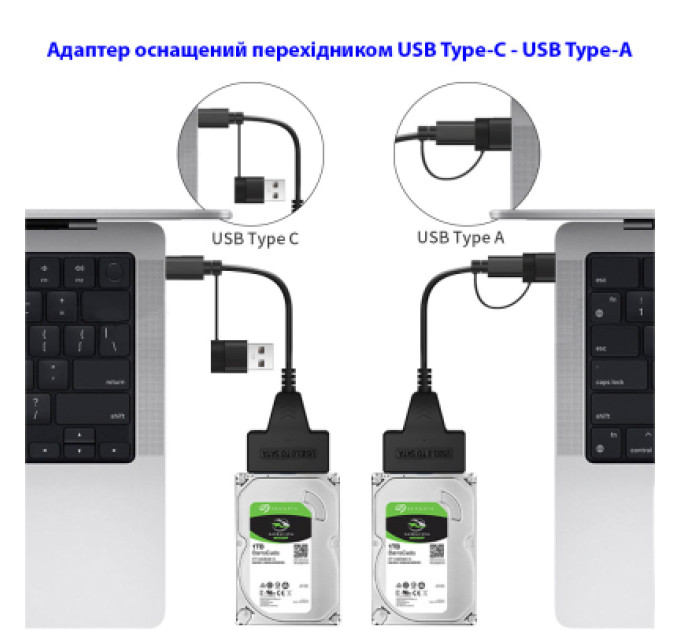 Dynamode Адаптер USB3.0 Type-A/C HDD 2,5" SATA II/III / SSD Dynamode (DM-AD-SATA-U3)