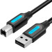 Vention Кабель для принтера USB 2.0 AM/BM 1.5m 480Mbps PVC black Vention (COQBG)