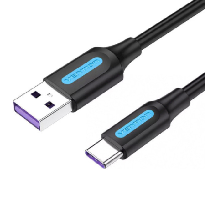 Vention Дата кабель USB 2.0 AM to Type-C 0.5m 5.0A (25W) PVC black Vention (CORBD)