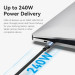Vention Дата кабель USB-C to USB-C 1.0m USB4.0 240W (50V/5A) 8K60Hz Thunderbolt 4 Gray Aluminum Alloy Vention (TAVHF)