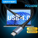 Vention Дата кабель USB-C to USB-C 1.0m USB4.0 240W (50V/5A) 8K60Hz Thunderbolt 4 Gray Aluminum Alloy Vention (TAVHF)