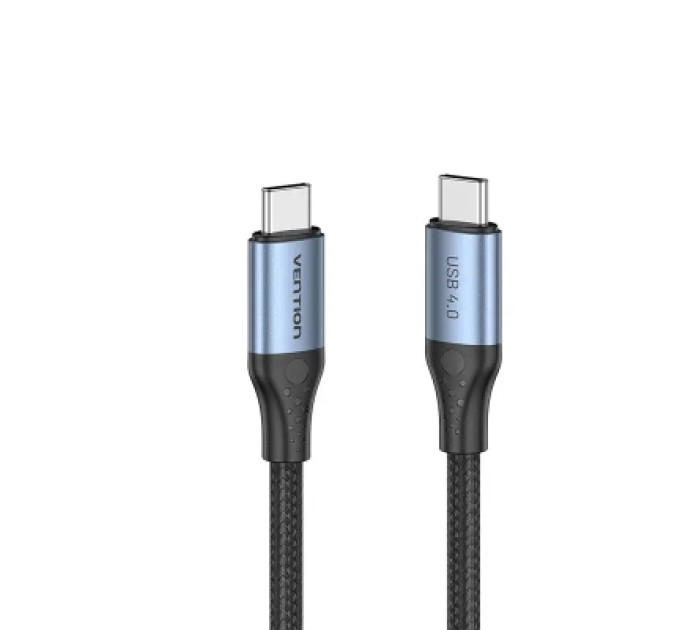 Vention Дата кабель USB-C to USB-C 1.0m USB4.0 240W (50V/5A) 8K60Hz Thunderbolt 4 Gray Aluminum Alloy Vention (TAVHF)