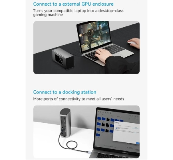 Vention Дата кабель USB-C to USB-C 1.0m USB4.0 240W (50V/5A) 8K60Hz Thunderbolt 4 Gray Aluminum Alloy Vention (TAVHF)
