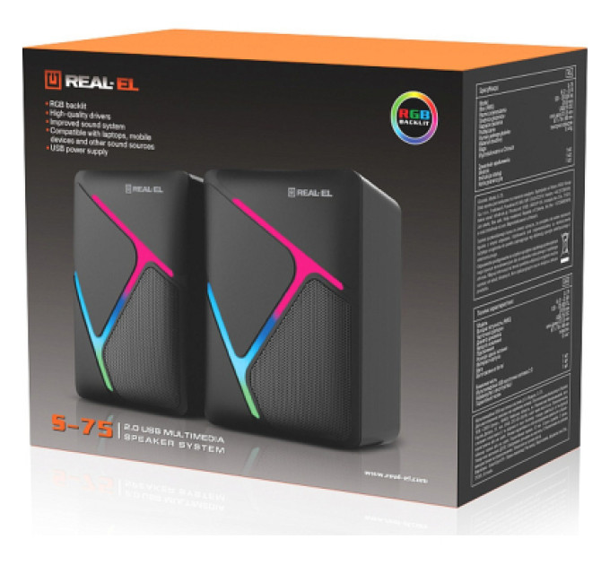 REAL-EL Акустична система REAL-EL S-75 Black (EL121100015)