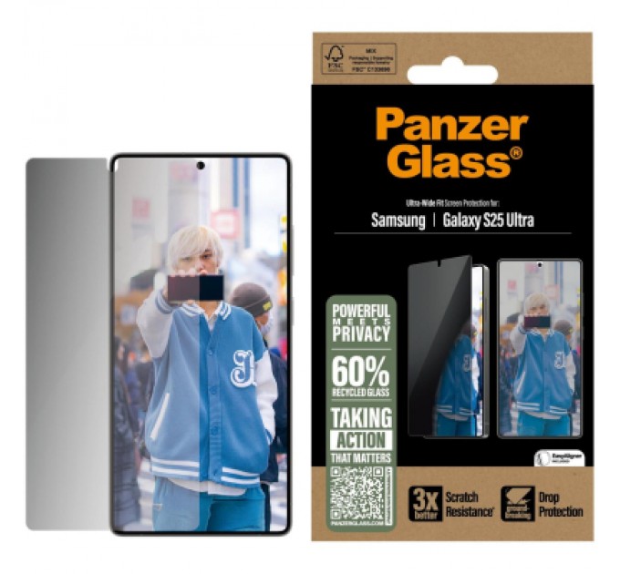 PANZERGLASS Скло захисне PANZERGLASS Privacy Samsung Galaxy S25 Ultra Ultra-Wide Fit (PG_PGRPUWFG38488)