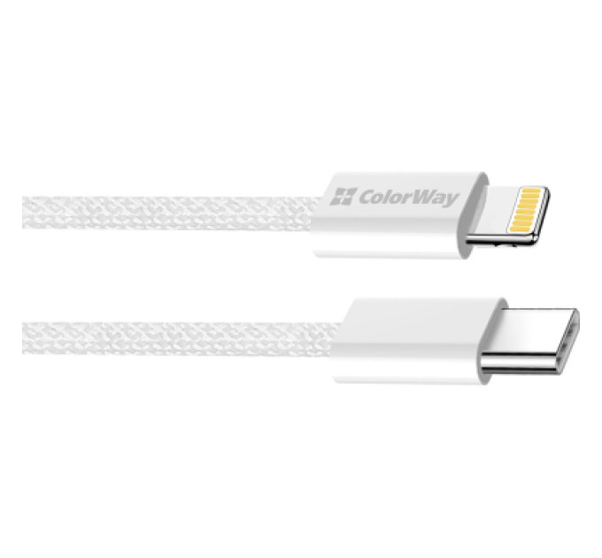 ColorWay Дата кабель USB-C to Lightning 1.0m 27W grey ColorWay (CW-CBPDCL061-GR)