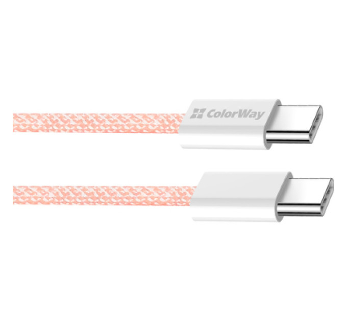 ColorWay Дата кабель USB-C to USB-C 1.0m 60W 3.0А pink ColorWay (CW-CBPDCC061-P)