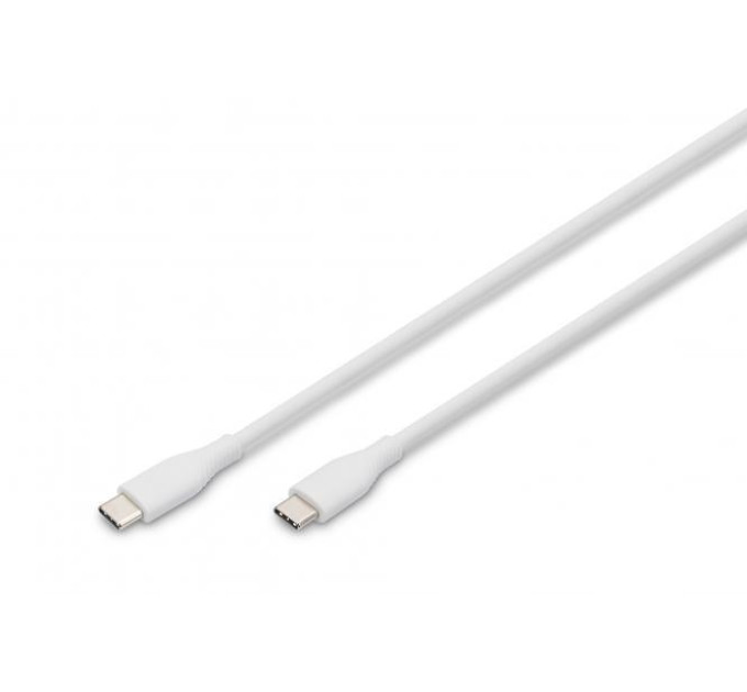 Assmann Дата кабель USB-C to USB-C 1.0m USB 2.0 60W silicone white Digitus (AK-300341-010-W)