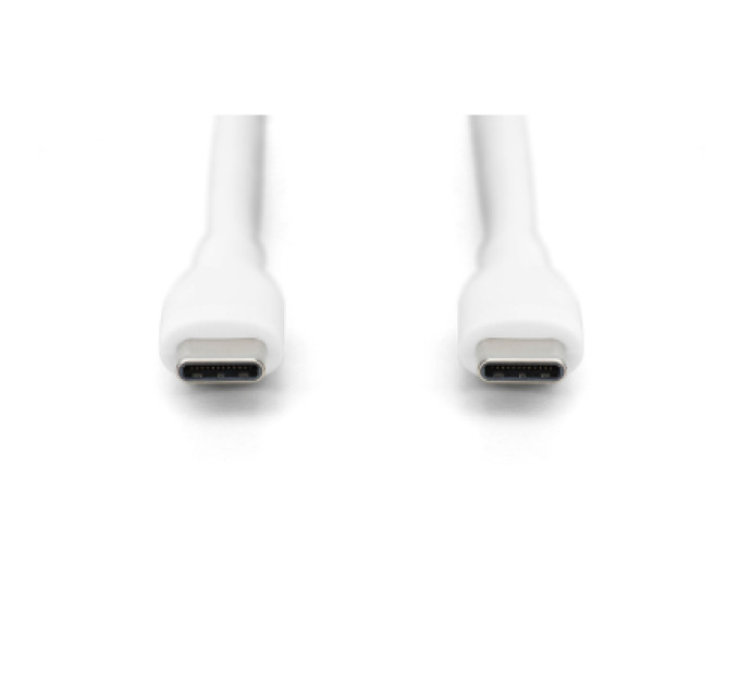 Assmann Дата кабель USB-C to USB-C 1.0m USB 2.0 60W silicone white Digitus (AK-300341-010-W)