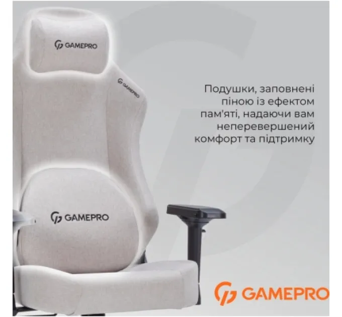 GamePro Крісло ігрове GamePro FGC750LG Size L Fabric Light Gray (FGC750LG)