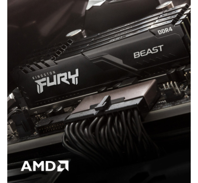 Kingston Fury (ex.HyperX) Модуль пам'яті для комп'ютера DDR4 16GB (2x8GB) 3200 MHz Fury Beast Black Kingston Fury (ex.HyperX) (KF432C16BBK2/16)